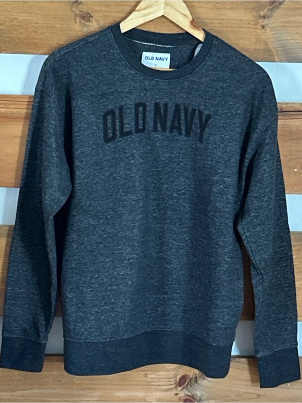 Old Navy Dark Gray w/Midnight Black Logo Long Sleeve Sweatshirt Women's Size S